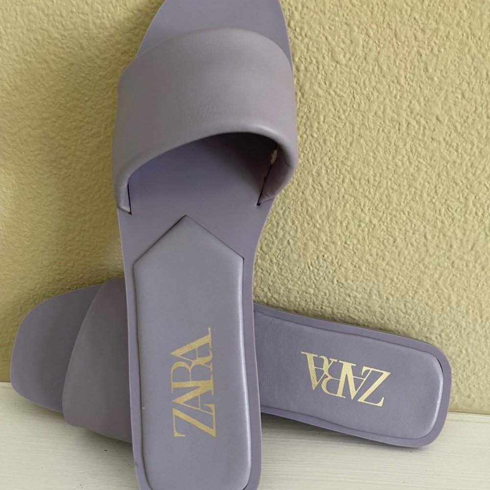 ZARA shoes SLIDES Lavender Lilac size 40